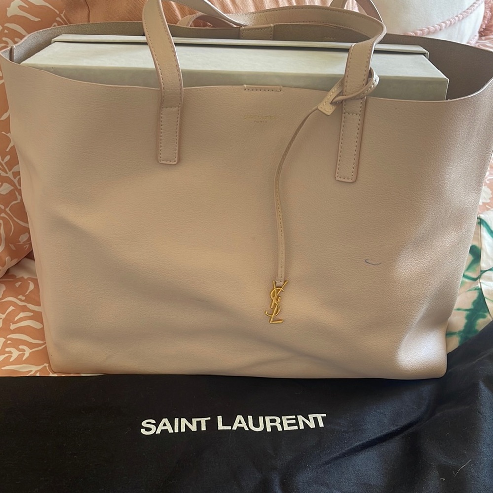 Pink/Nude YSL Shopping Tote Bag